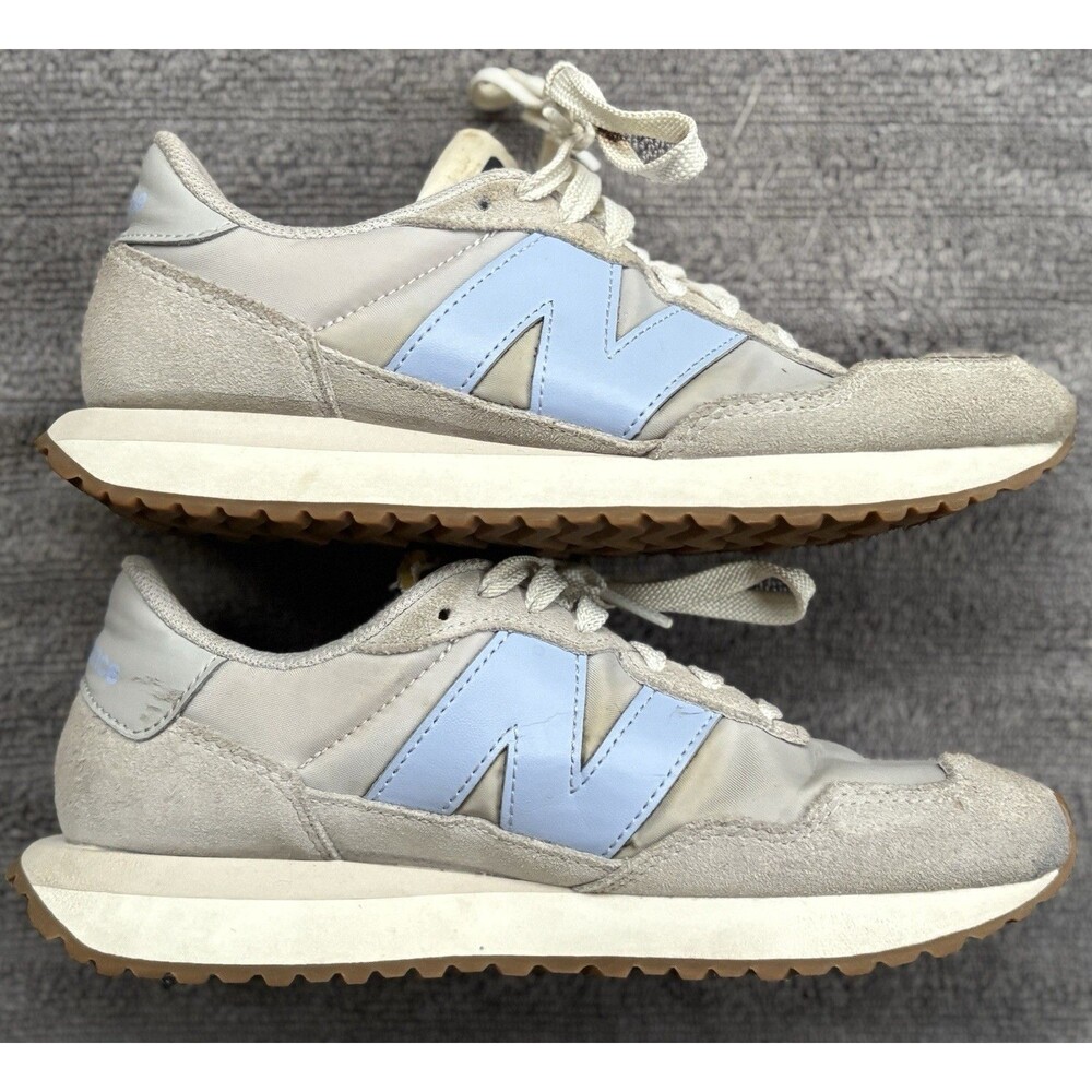 New Balance 237 Beige Blue Suede Athletic Sneakers Women’s Size 8